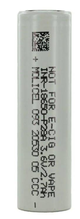 RM510 Battery, Lithium Ion, 3.6V, 18650 Size, Flat Top, Un-Protected, Molicel INR-18650-P26A