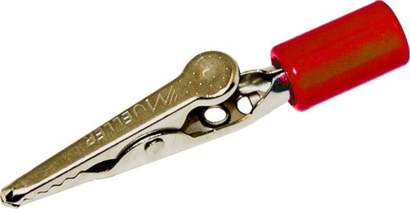 Alligator Clip - 5 Amp with Red insulator ; For use with SKU 0955, 0955