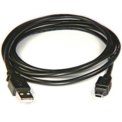 Cable Assy, USB, 28AWG, Type A/5-Pin, MiniB, 6.6 Ft, BLK