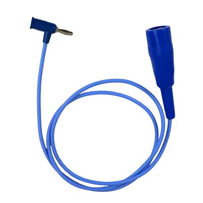 Test Lead, Banana Jack to 40A Test Clip, 1 Meter, Blue